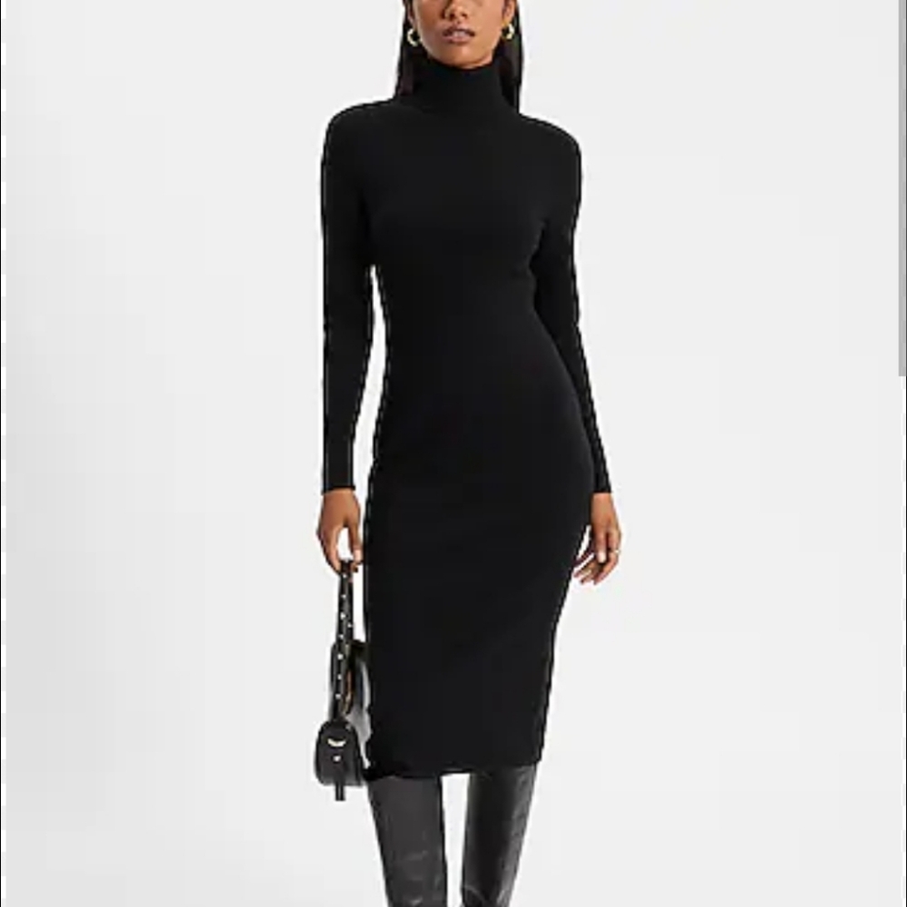Express Black Long Sleeve Sweater Dress Sz XS